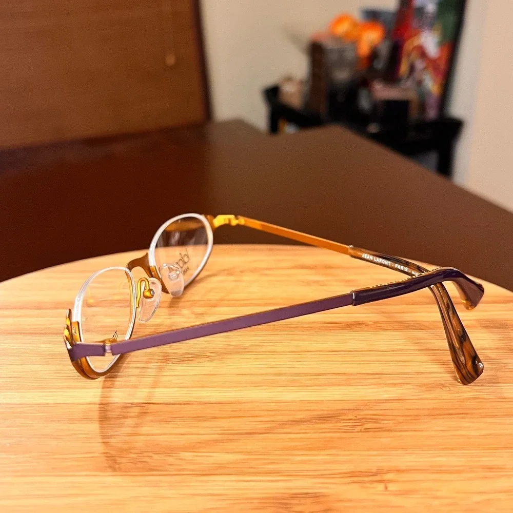 Lafont Paris Cleopatre 769 Purple Bronze Titanium Oval Eyeglasses 1Frames Only